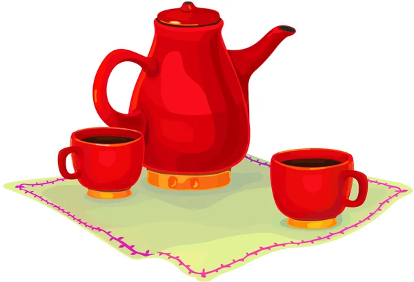 Σερβίτσια τσάι — Διανυσματικό Αρχείο