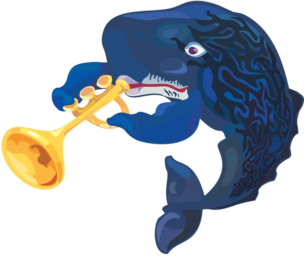 Okyanus orkestra İspermeçet balinası — Stok Vektör