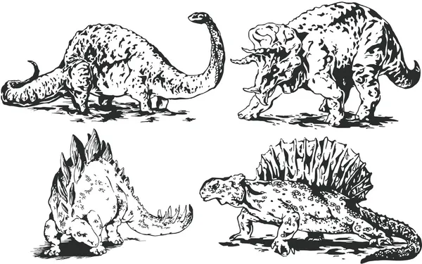 Dinozorlar seti — Stok Vektör