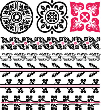 Vector medieval european patterns clipart