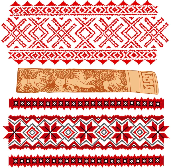 Baltık geleneksel desenler — Stok Vektör