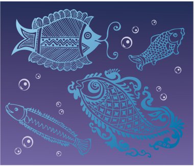 Fairy-tale fish clipart