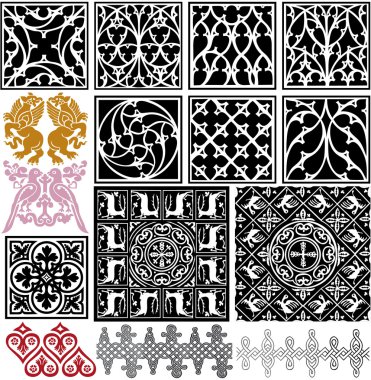 Medieval patterns pack clipart