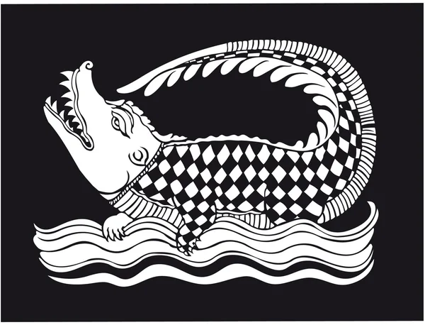 Crocodile oriental design — Image vectorielle