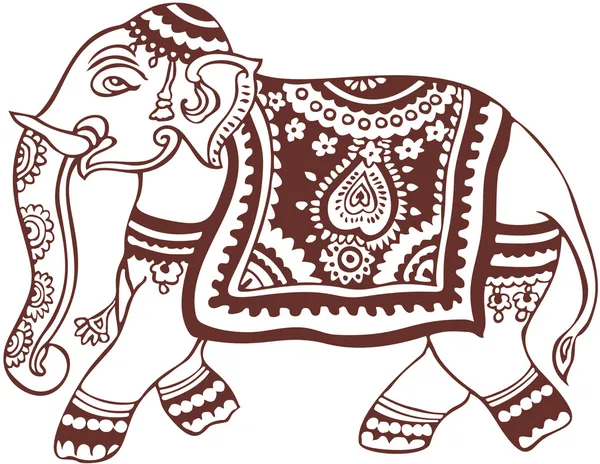 Design elefante domestico indiano — Vettoriale Stock