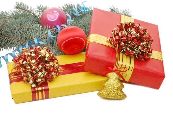 Boxes with gifts — Stock Photo, Image