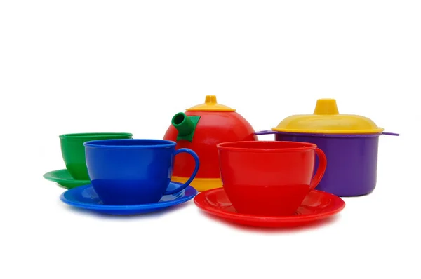 Комплект посуды для детей — стоковое фото