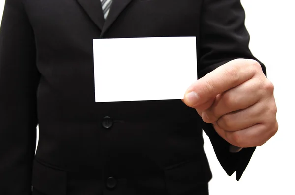 Бизнесмен вручает визитную карточку — стоковое фото