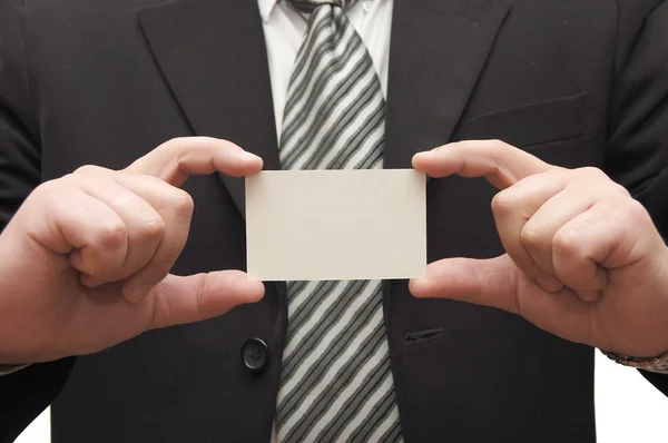 Бизнесмен вручает визитную карточку — стоковое фото