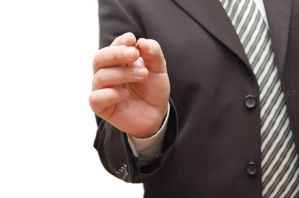 Business man hand holding pen — Stock Photo, Image
