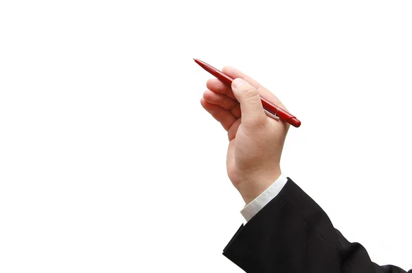 Бізнесмен рука тримає ручку — стокове фото
