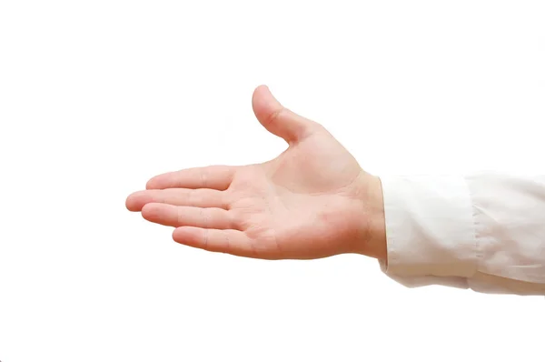 Hand of man ready for handshake. Stock Photo