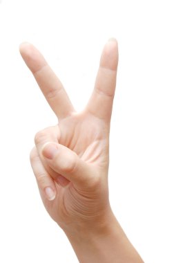 Hand showing victory clipart