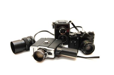 Set of old cameras clipart