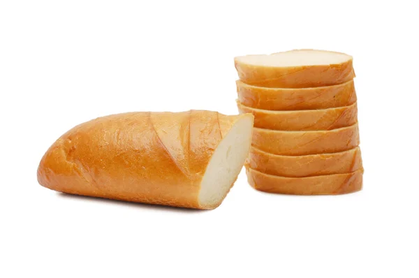 Vit skära bröd — Stockfoto