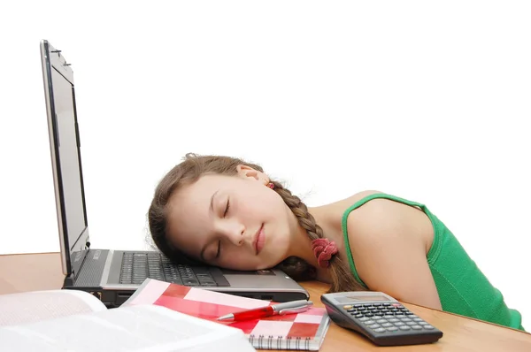 Dziewczyna nastolatka ma odpoczynek od nauki — Zdjęcie stockowe