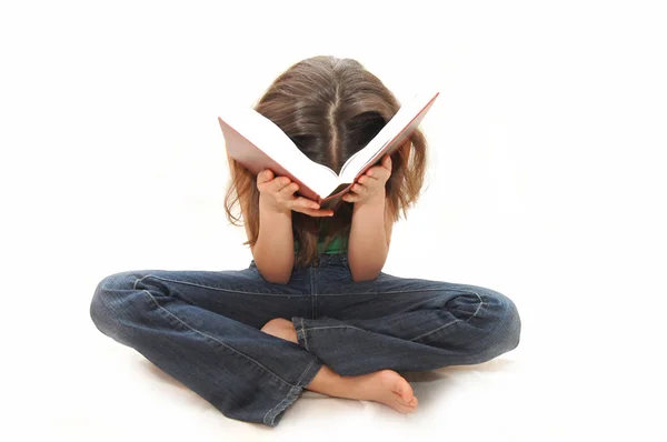 Genç kız genç kitapları okur — Stok fotoğraf