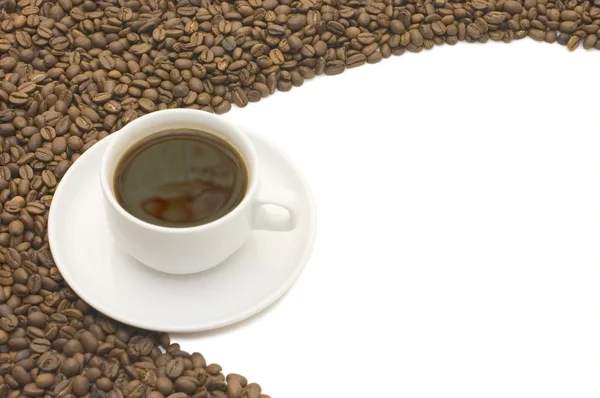Šálek kávy a obilí — Stock fotografie