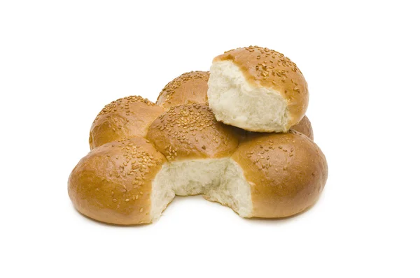 Pan blanco aislado sobre fondo blanco — Foto de Stock