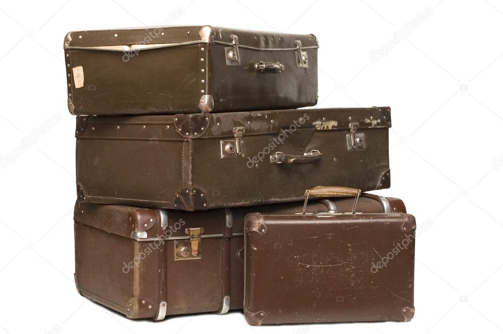 Heap of old suitcases