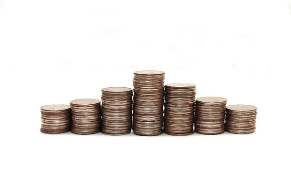 Pyramid combined from coins — Stock Photo, Image