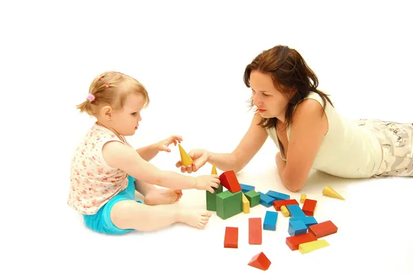 Mother with a daughter is played — Stock Photo, Image