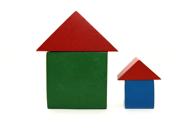 Building from wooden colourful blocks — Stock Photo, Image