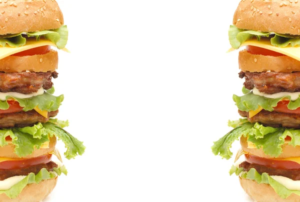Dupla hamburger elszigetelt — Stock Fotó