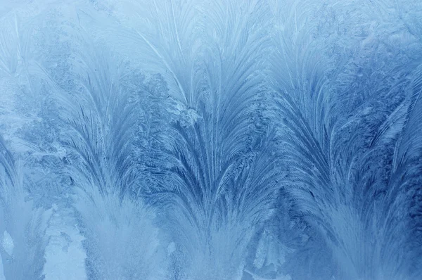 Frosty natural pattern on winter window — Stock Photo, Image