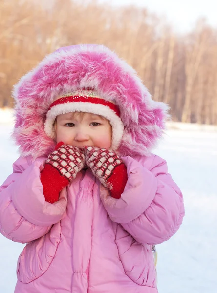 Retrato de la niña en invierno — Foto de Stock