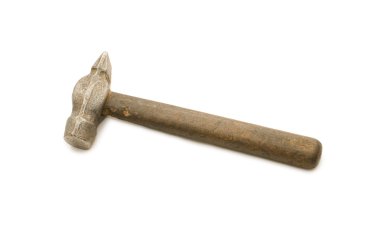 Old hammer isolated on white background clipart