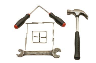 House from building tools clipart