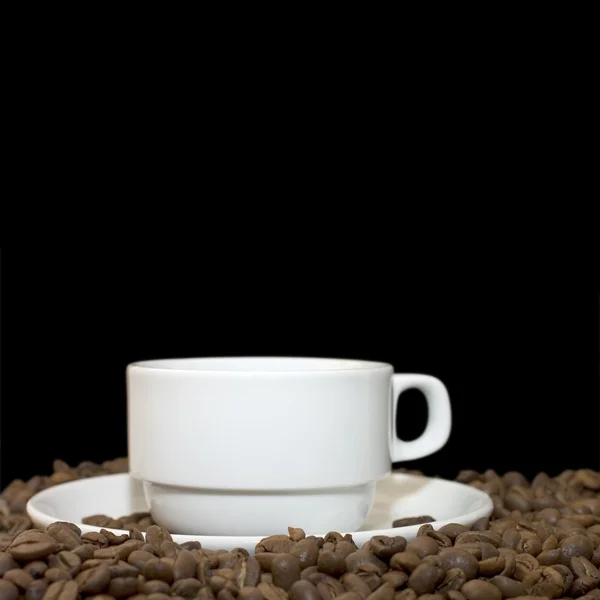 Taza de café en granos de café —  Fotos de Stock