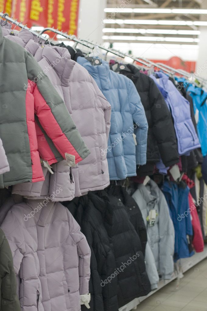 Winter jackets in a supermarket Stock Photo by ©voronin-76 2471423