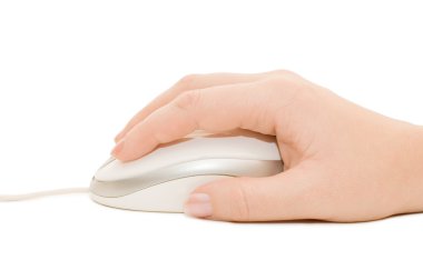 Hand with a computer mouse clipart