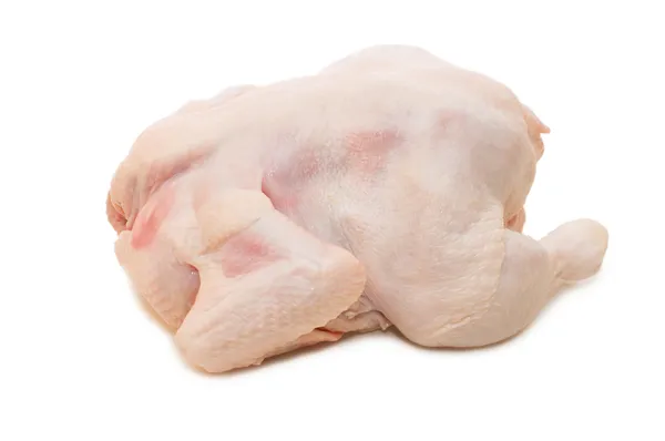 Rå kylling isolert på hvit bakgrunn – stockfoto