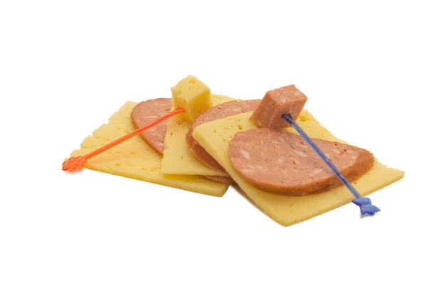 치즈와 소시지 — 스톡 사진