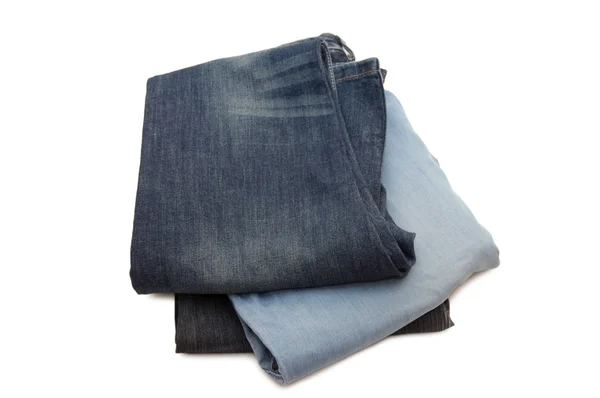 Set of jeans isolated over white — Stock Photo, Image