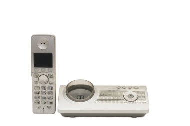 Telephone set isolated over white clipart