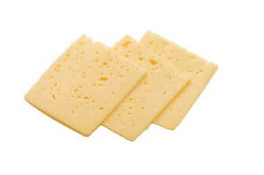 Cheese pieces isolated on white clipart