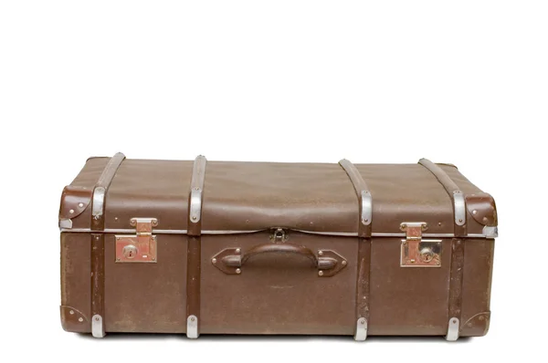 Alter Koffer isoliert auf weiß — Stockfoto