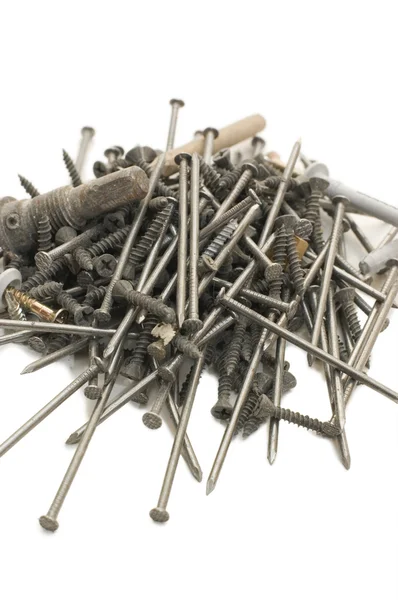 Heap of nails isolated on white — Stock Photo, Image