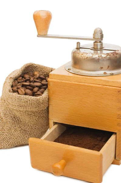 Gammal kaffekvarn som isolerade — Stockfoto
