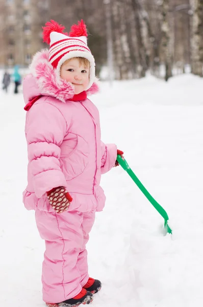 The little girl in the winter — Stok fotoğraf
