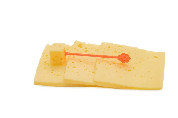 Kaas stukken geïsoleerd — Stockfoto