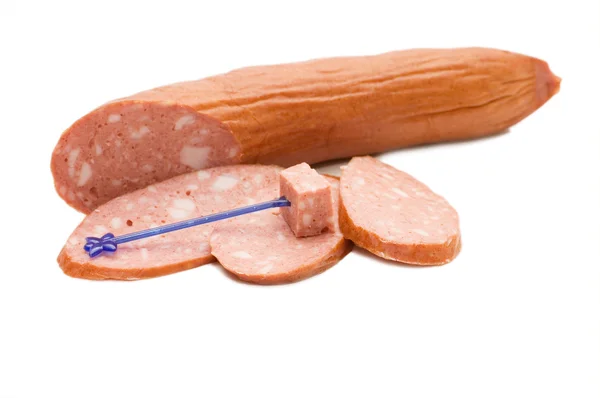 Sausage pieces isolated — Stock Photo, Image