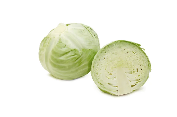 Two heads of cabbage isolated — Stock Photo, Image