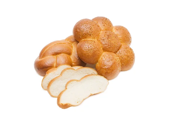 흰 바탕에 따로 떨어져 있는 흰 빵 — 스톡 사진