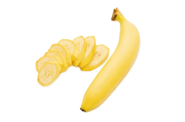 Banán alkatrészek elszigetelt fehér — Stock Fotó