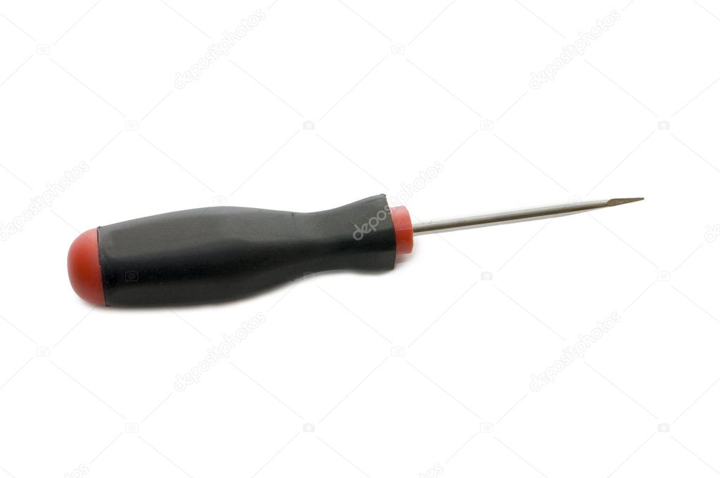Black screw-driver isolated on white